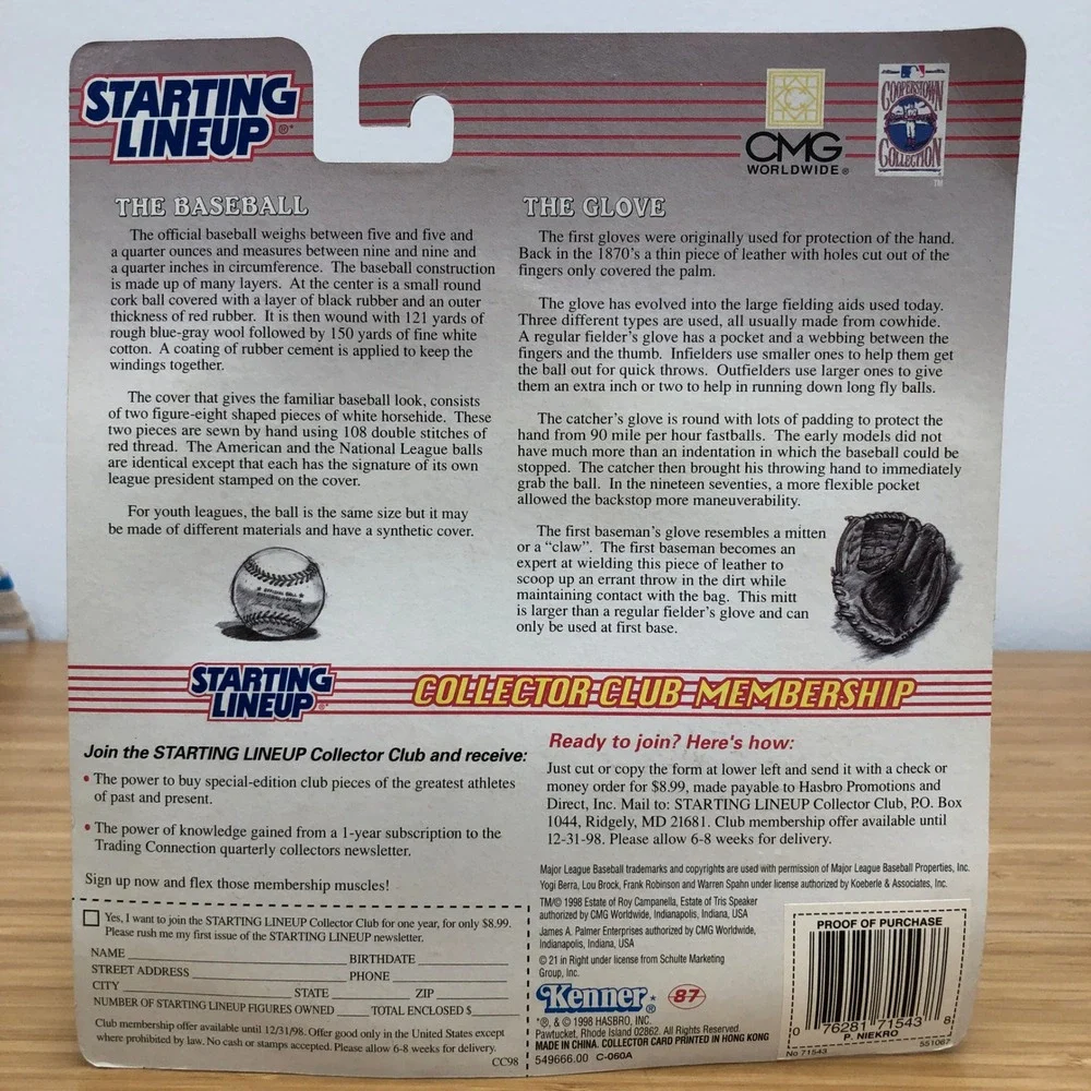 Starting Lineup Phil Niekro Figure White 1998 Cooperstown Braves